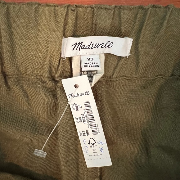 NWT - Madewell Linen-Blend Pull-On High-Rise Wide-Leg Pants - Size XS - Picture 10 of 11